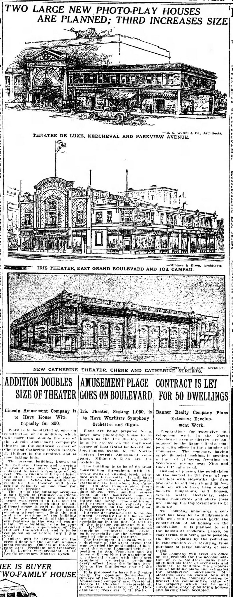 Catherine Theatre - Mar 19 1916 Article (newer photo)